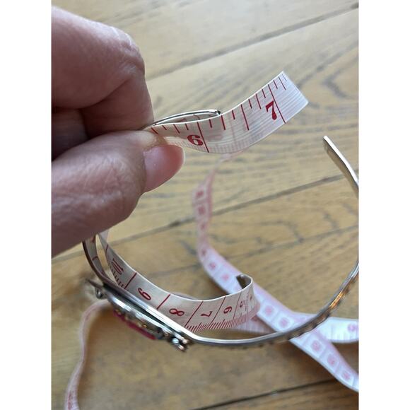 Sterling Silver Cuff Bracelet Pink Lab Opal Southwestern Star Native Style 7 3/8 - Picture 11 of 12